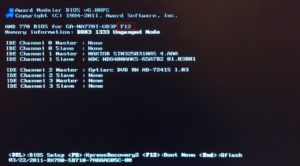 mise à jour du bios